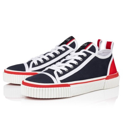 Christian Louboutin Pedro Junior Sneakers In Navy Fabric