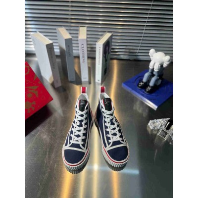 Christian Louboutin Pedro Sneakers In Navy Fabric