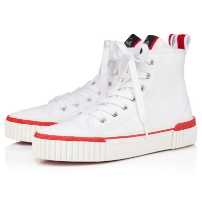 Christian Louboutin Pedro Sneakers In White Fabric