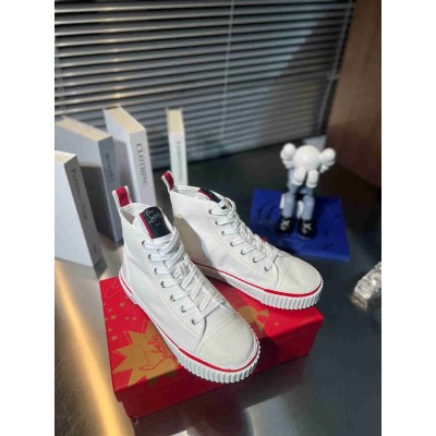 Christian Louboutin Pedro Sneakers In White Fabric