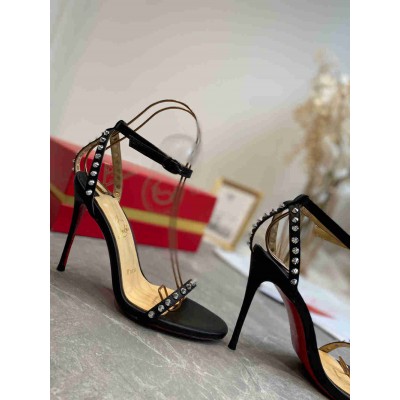 Christian Louboutin So Me 100mm Sandals In Black Lambskin