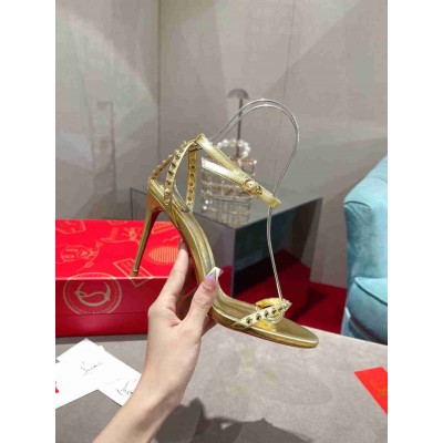Christian Louboutin So Me 100mm Sandals In Gold Leather