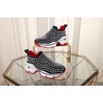 Christian Louboutin Spiky Sock Donna Sneakers Black