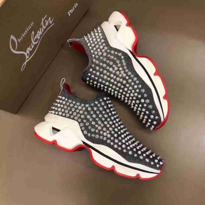 Christian Louboutin Spiky Sock Donna Sneakers Grey