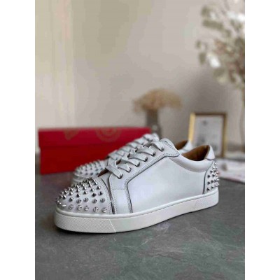 Christian Louboutin Vieira 2 Flat Sneakers In White Calfskin