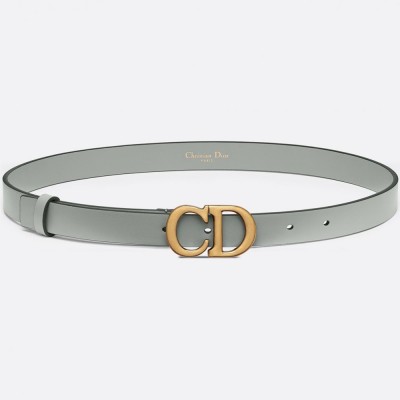 Dior Saddle 20MM Belt In Grey Calfskin