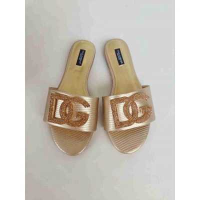 Dolce & Gabbana Foiled iguana-print Slides with Rhinestone DG