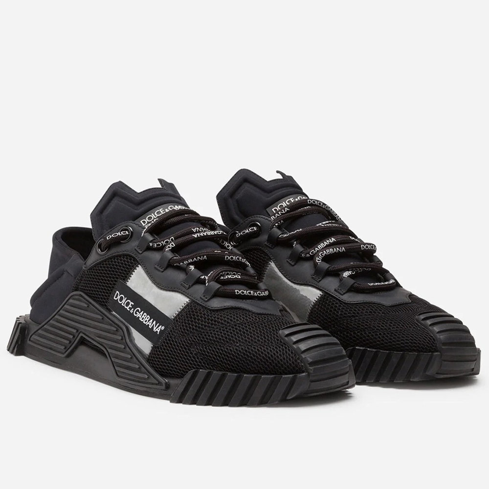 Dolce & Gabbana NS1 Slip-on Sneakers In Black Mesh
