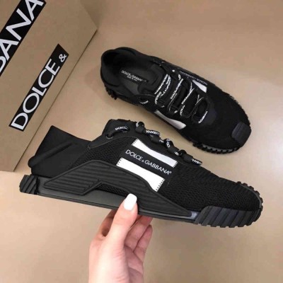Dolce & Gabbana NS1 Slip-on Sneakers In Black Mesh