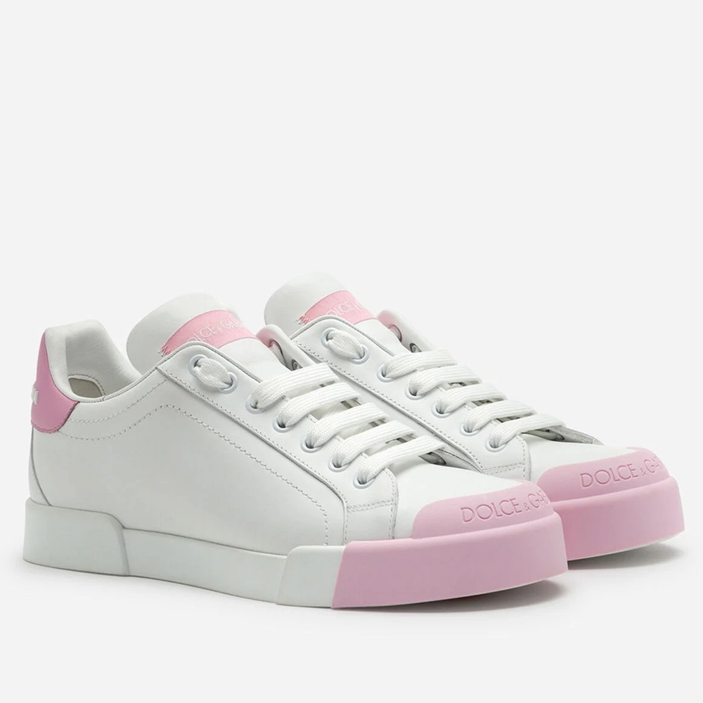 Dolce & Gabbana Portofino Sneakers with Pink Toe-cap