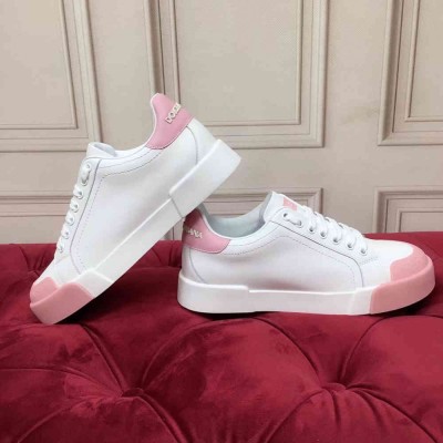 Dolce & Gabbana Portofino Sneakers with Pink Toe-cap