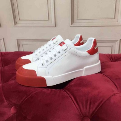 Dolce & Gabbana Portofino Sneakers with Red Toe-cap