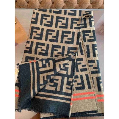 Fendi Brown Large Enveloping FF Poncho