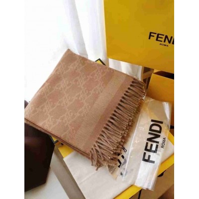 Fendi Karl Poncho In Beige Wool and Cashmere