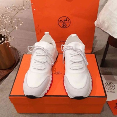 Hermes Addict Sneakers In White Knit