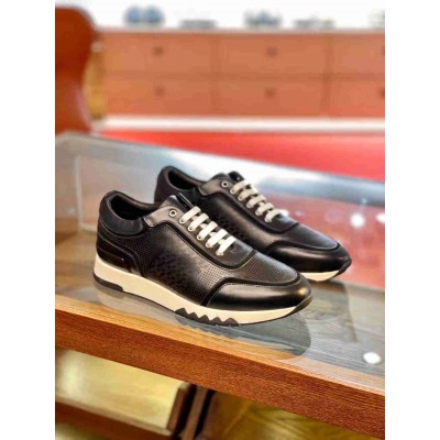Hermes C-Addict Sneakers In Black Perforated calfskin