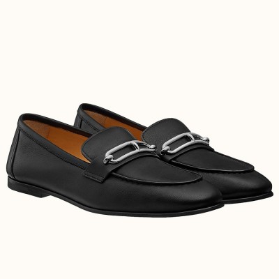 Hermes Colette Loafers In Noir Calfskin