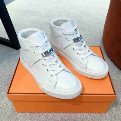 Hermes Daydream High-top Sneakers in White Leather