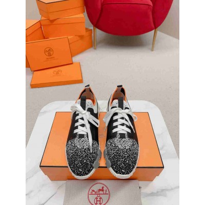 Hermes Depart Sneakers in Black Gradient Knit