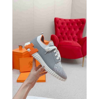 Hermes Depart Sneakers in Grey Gradient Knit