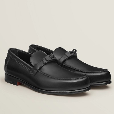 Hermes Destin Loafers In Black Calfskin