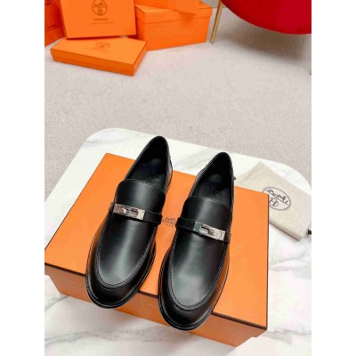 Hermes Destin Loafers in Black Leather