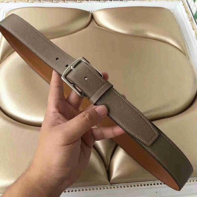 Hermes Etriviere 40 Belt In Etoupe Epsom Leather