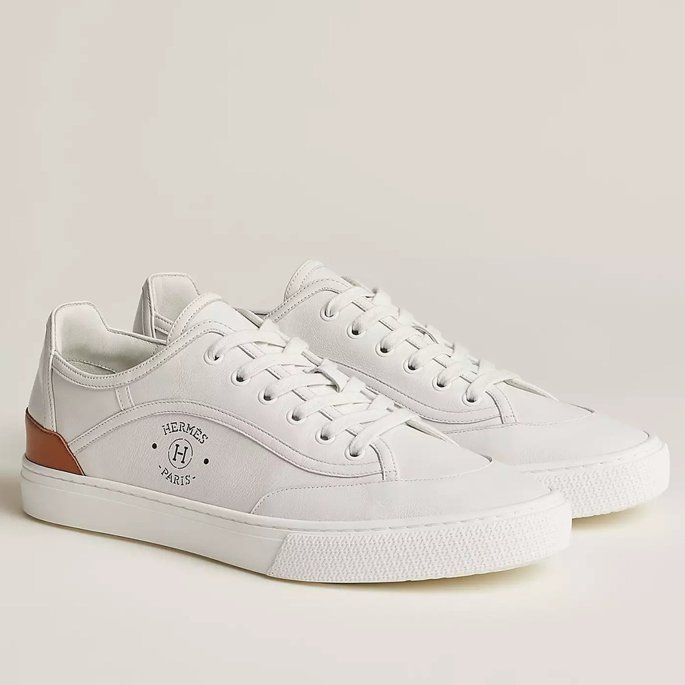 Hermes Get Sneakers in White Calfskin