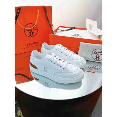 Hermes Get Sneakers in White Calfskin