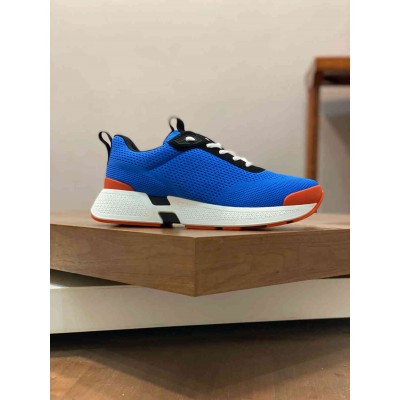 Hermes Heros Sneakers in Blue Technical Knit