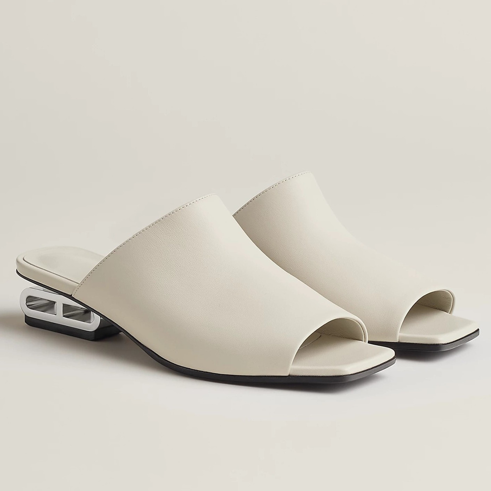 Hermes Idole Sandals in White Leather