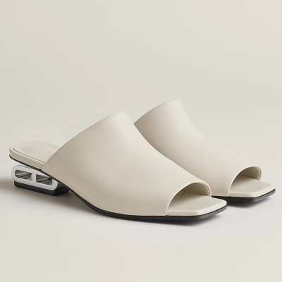Hermes Idole Sandals in White Leather