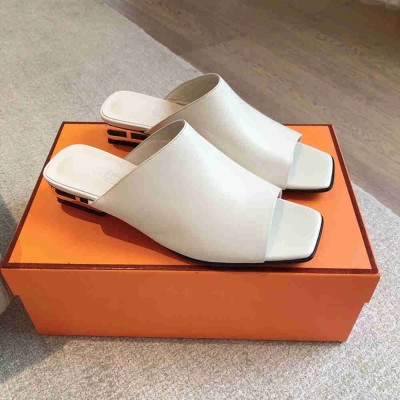 Hermes Idole Sandals in White Leather