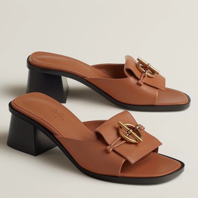 Hermes Ilot 50 Sandals in Brown Leather