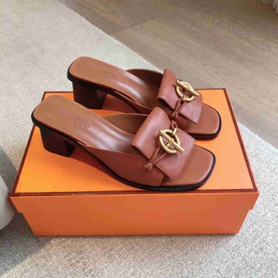 Hermes Ilot 50 Sandals in Brown Leather