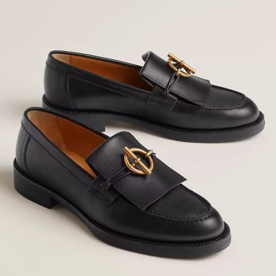 Hermes Impact Loafers in Black Leather
