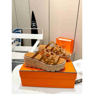 Hermes Isabella 30 Sandals in Brown Calfskin