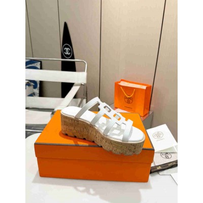 Hermes Isabella 30 Sandals in White Calfskin