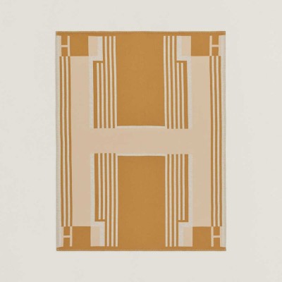 Hermes Ithaque Blanket in Beige Wool and Cashmere