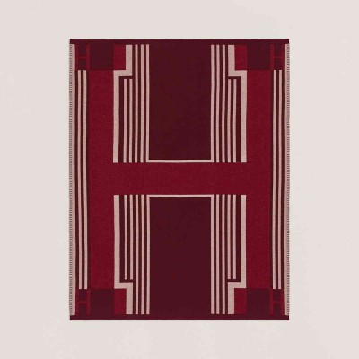 Hermes Ithaque Blanket in Bordeaux Wool and Cashmere