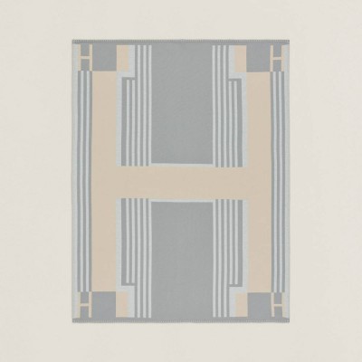 Hermes Ithaque Blanket in Grey Wool and Cashmere