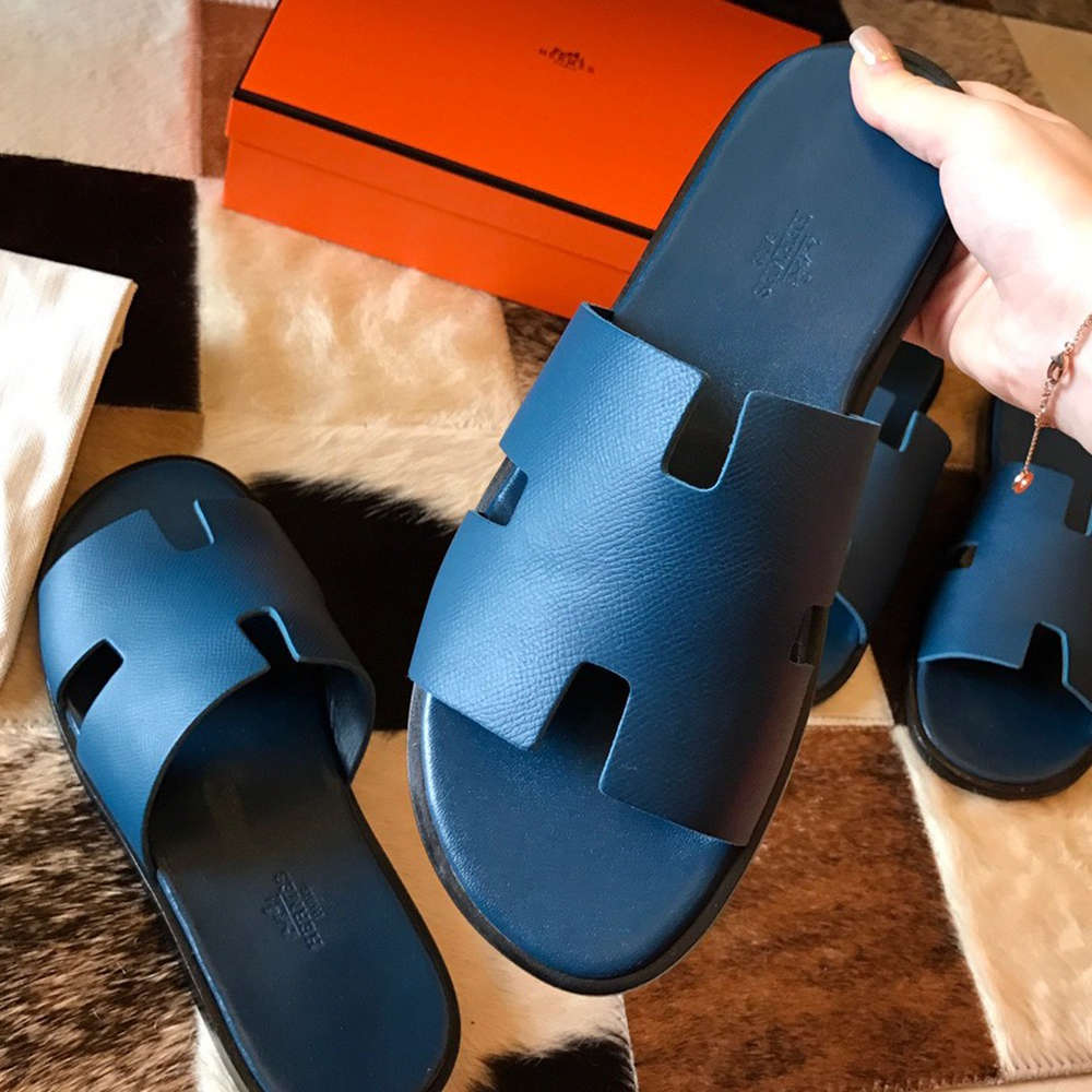 Hermes Izmir Sandals In Colvert Epsom Calfskin