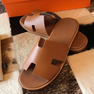 Hermes Izmir Sandals In Gold Epsom Calfskin