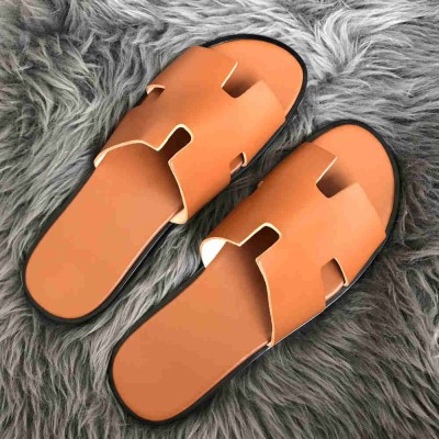 Hermes Izmir Sandals In Gold Swift Calfskin