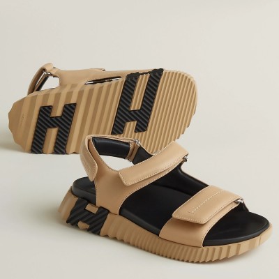 Hermes Junior Sandals in Beige Nappa Leather