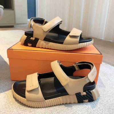 Hermes Junior Sandals in Beige Nappa Leather