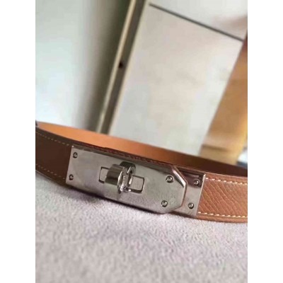Hermes Kelly Belt In Brown Epsom Leather