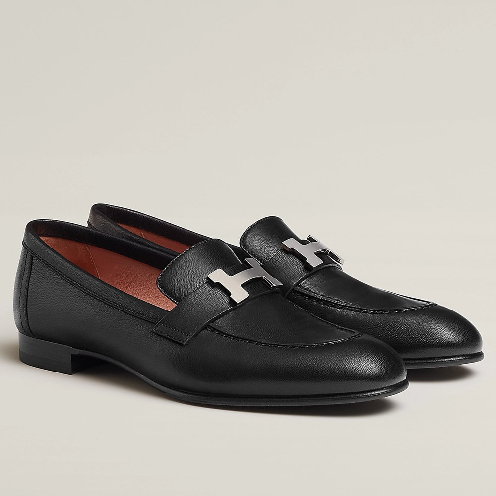 Hermes Paris Loafers In Noir Calfskin
