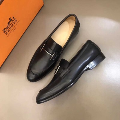 Hermes Sydney Loafers In Black Calfskin