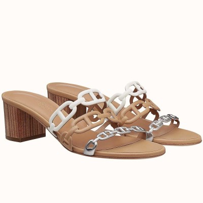 Hermes Tandem 50mm Sandals In Multicolour Lambskin